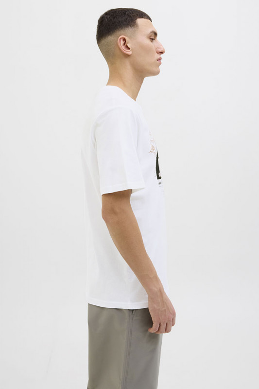 T-shirt logo Map blanc J&J