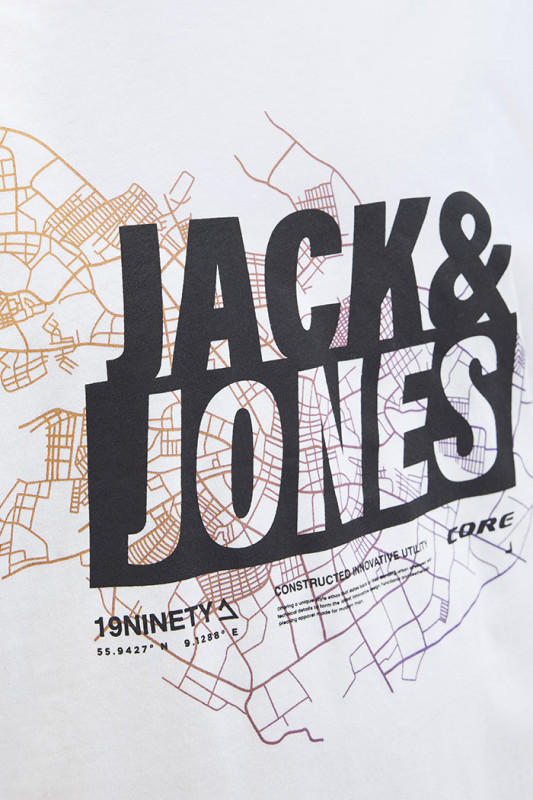 T-shirt logo Map blanc homme Jack & Jones