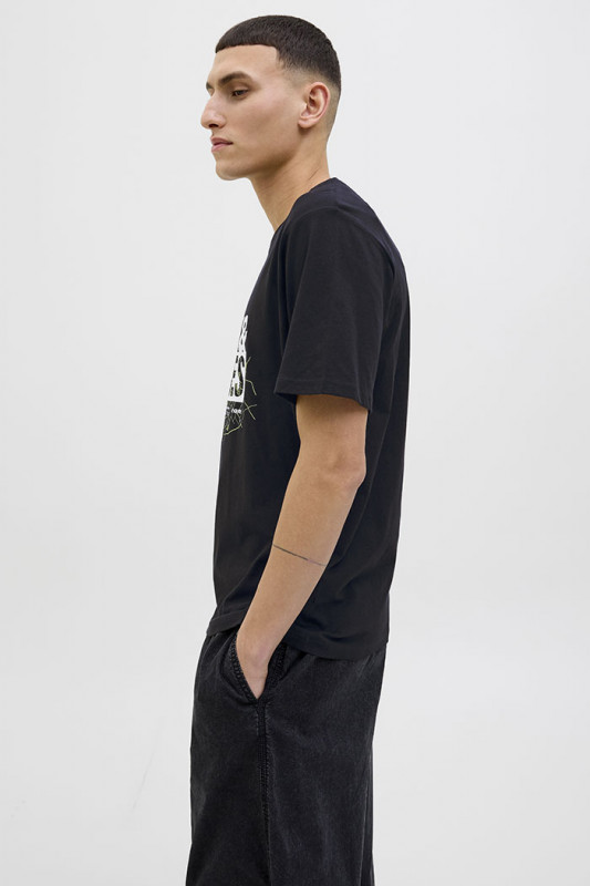 T-shirt logo Map noir Jack & JOnes