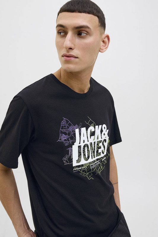 T-shirt logo Map noir J&J