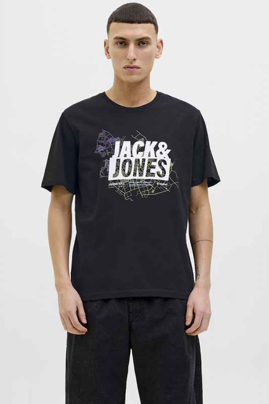 T-shirt logo Map noir hommme