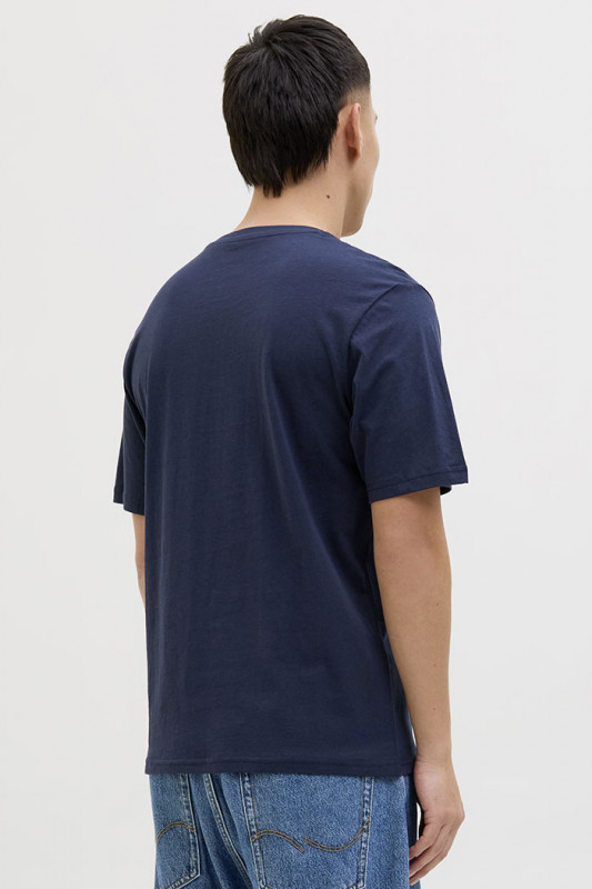 T-shirt logo Map bleu marine