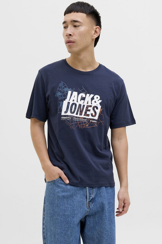 T-shirt logo Map bleu marine homme