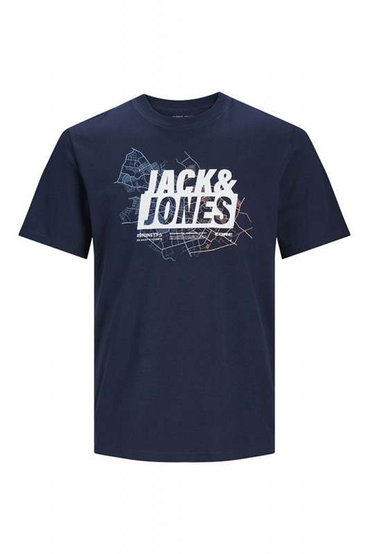 T-shirt logo Map bleu marine en coton J&J