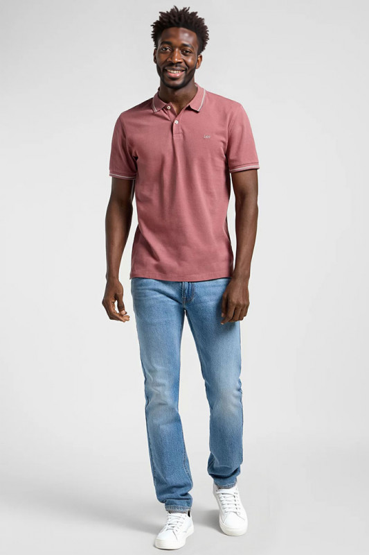 Pique Polo rose homme Lee