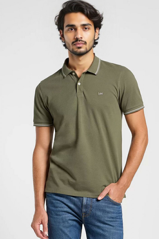 Pique Polo Olive homme