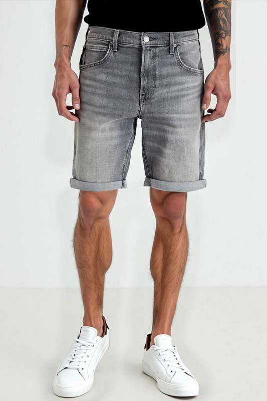 Short en jeans gris délavé homme