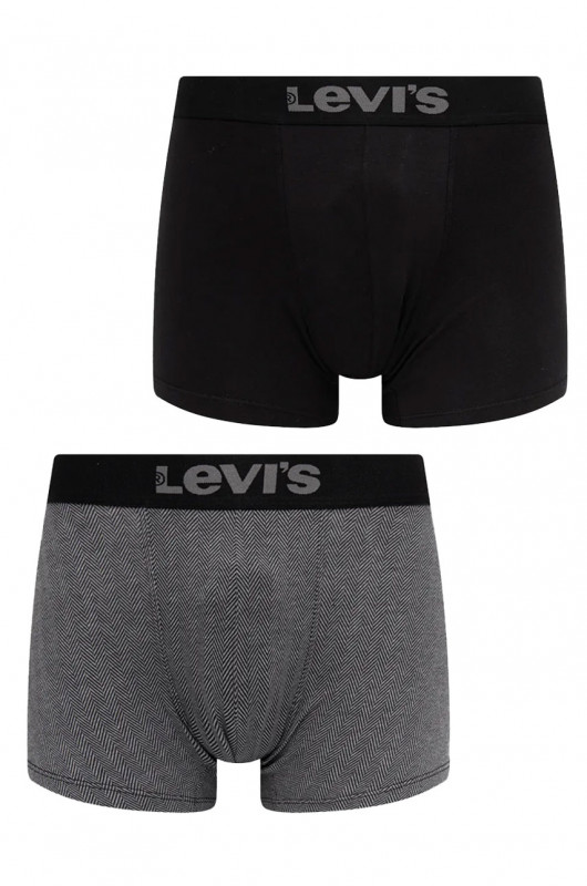 Lot de 2 boxers noir et gris à chevron homme