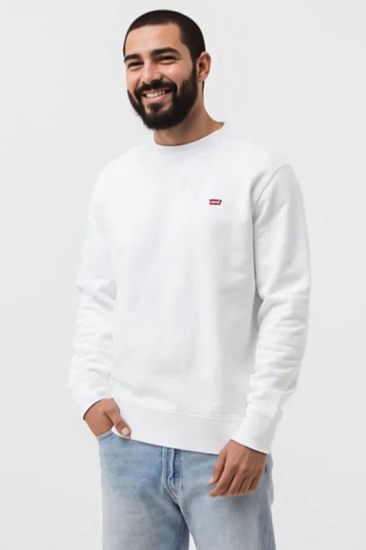 Sweat blanc 100% coton homme