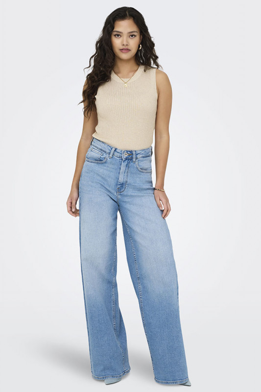 Top beige en maille pailletée JDY