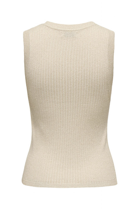 Top beige en maille pailletée sans manches JDY