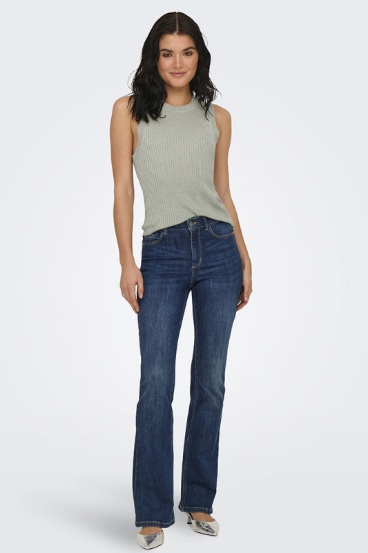 Top gris clair en maille pailletée JDY