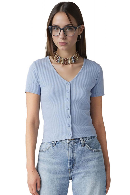 T-shirt Muse bleu ciel femme