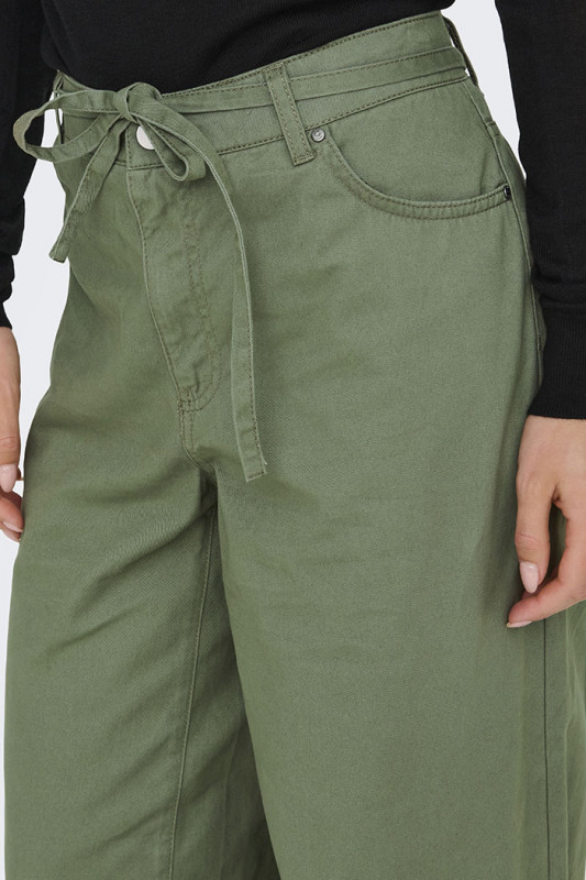 Pantalon Maeve kaki en toile de coton femme JDY