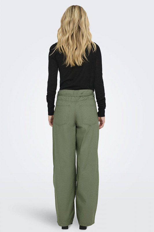 Pantalon Maeve kaki en toile de coton JDY