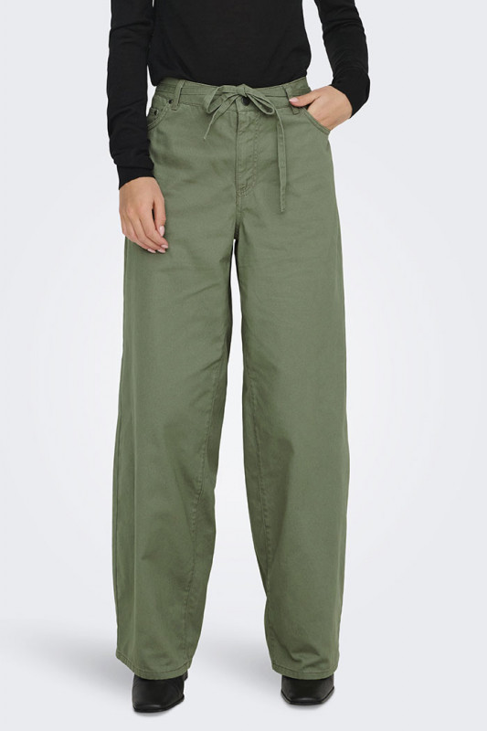 Pantalon Maeve kaki en toile de coton femme