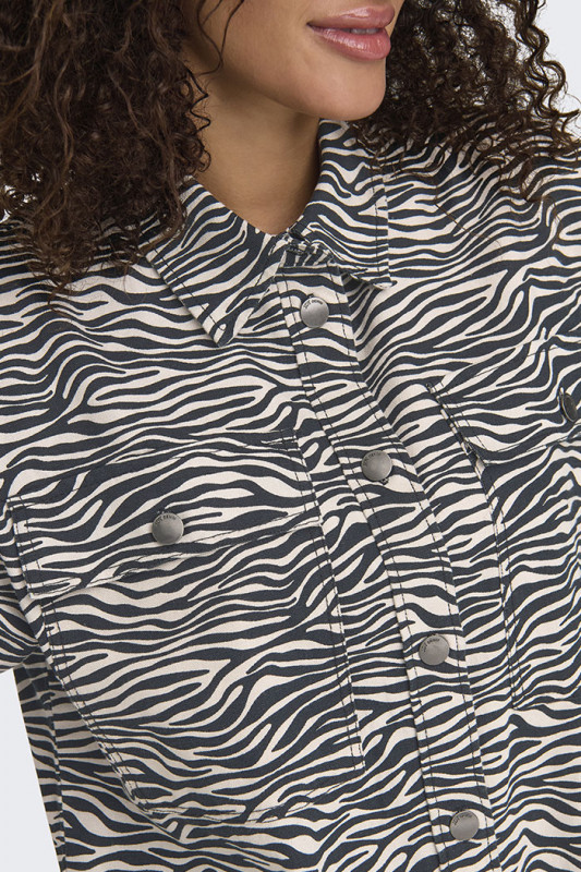 Chemise denim imprimé zèbre