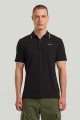 Polo chest logo striped noir