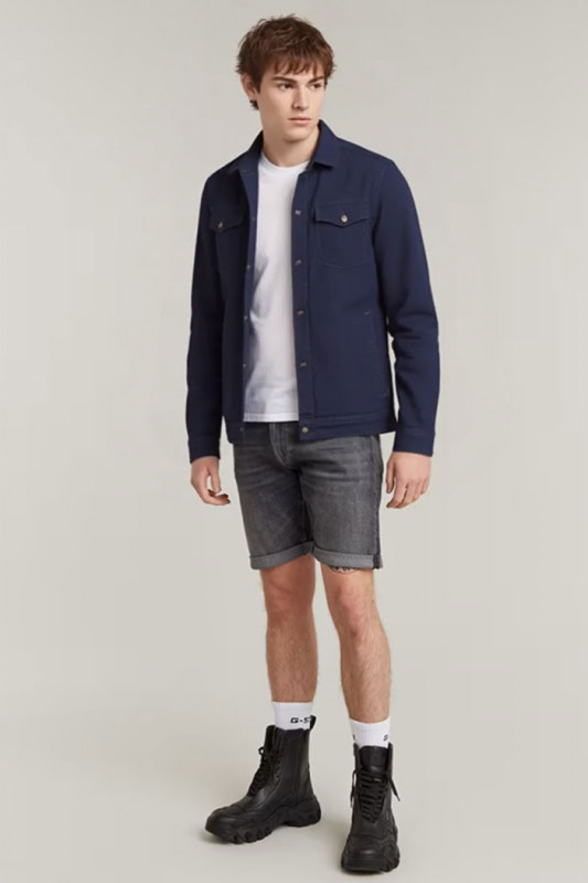 short 3301 slim denim noir délavé homme