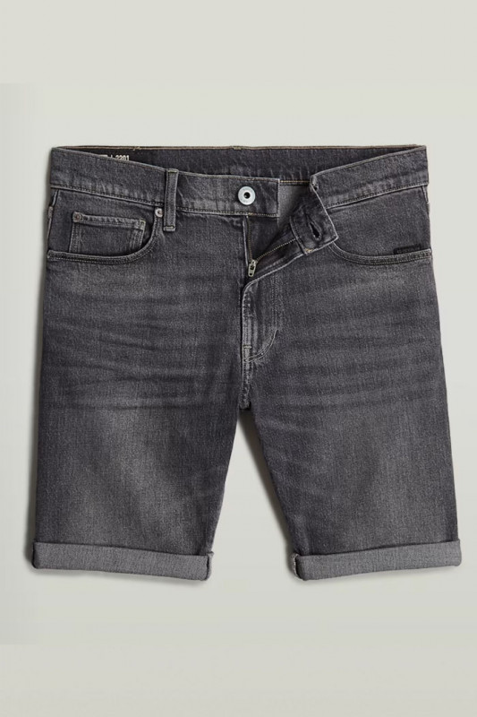 short 3301 slim denim noir délavé homem G-star