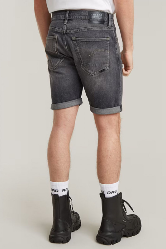 short 3301 slim denim noir délavé G-star