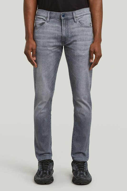 Jeans 3301 slim gris denim homme