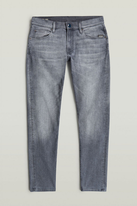 Jeans 3301 slim gris denim G-star conton mélangé