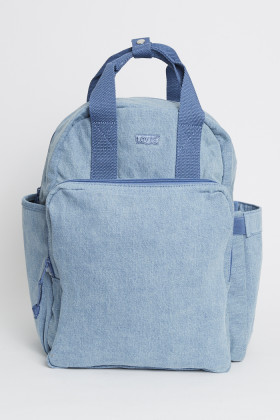 Sac à dos rond L-Pack bleu denim femme