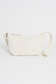 Pochette en bandoulière en velours crème
