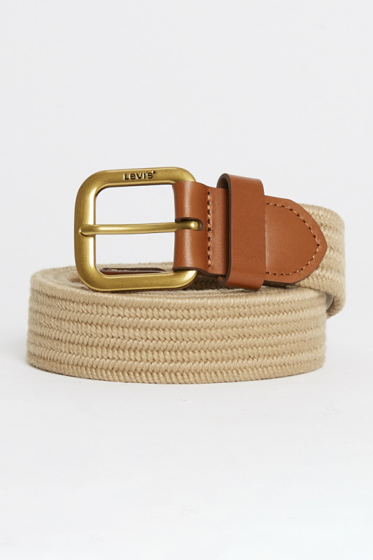 Ceinture strech tissée beige  homme levi's
