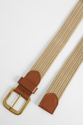 Ceinture strech tissée beige