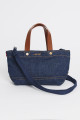 Micro tote bag en jeans dark indigo