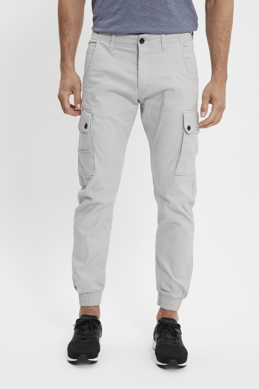Pantalon cargo gris clair homme