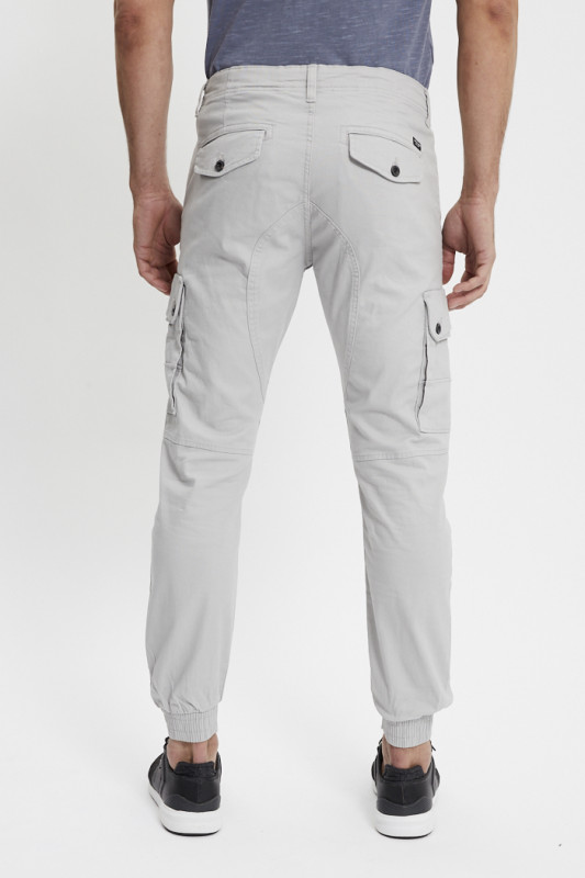 Pantalon cargo gris clair