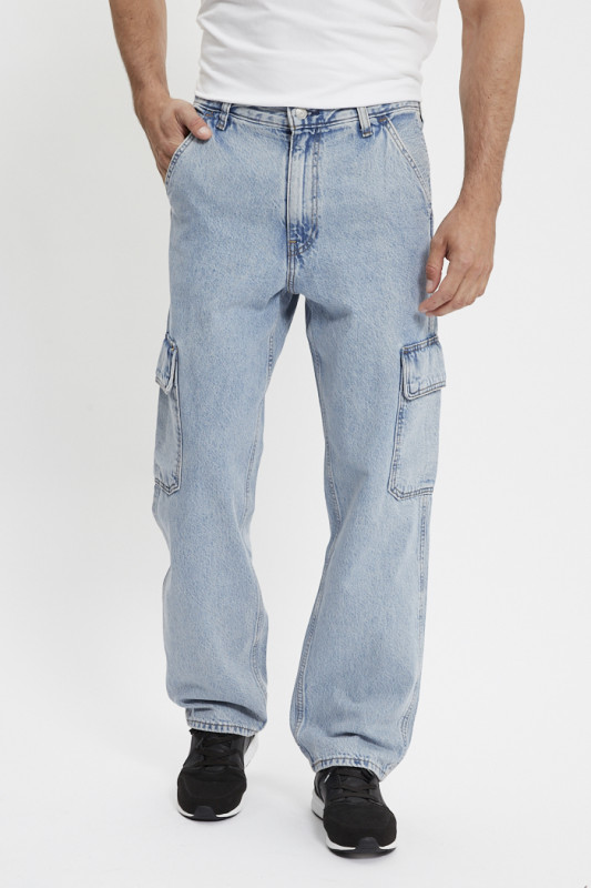 Jeans 568 cargo loose light indigo homme