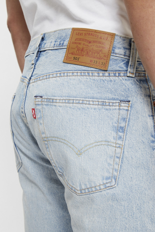 Jeans 501 levis original light indigo levis en coton 