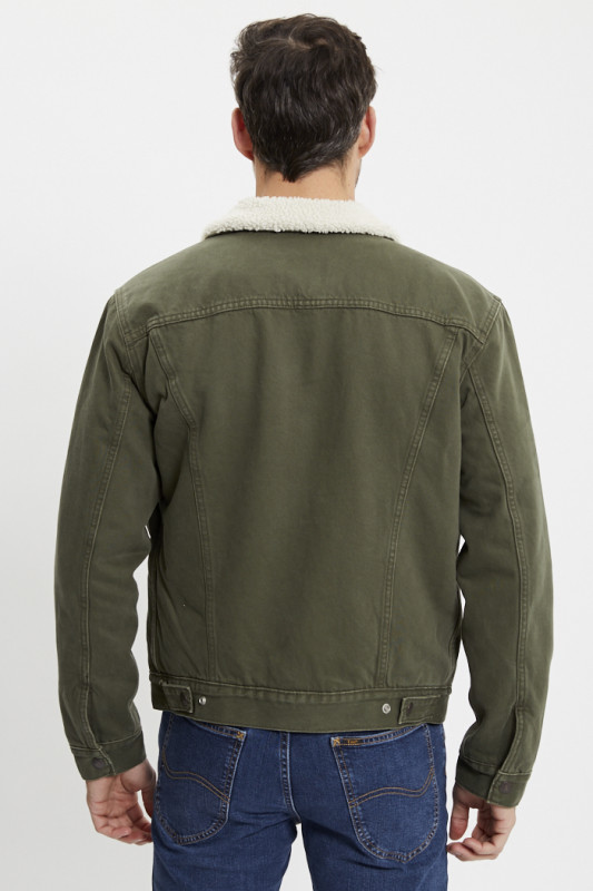 Veste trucker sherpa forest night