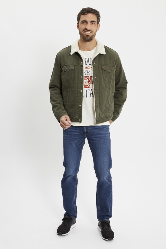 Veste trucker sherpa forest night levi's