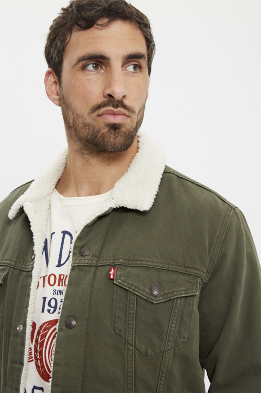 Veste trucker sherpa forest night homme levi's