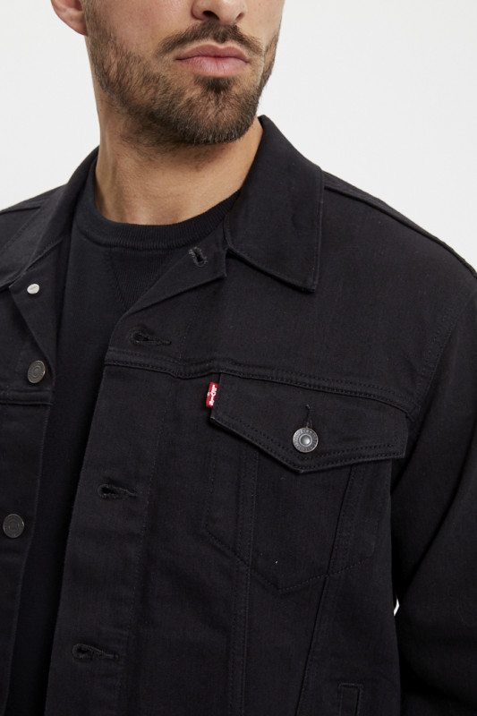 Veste trucker noire homme