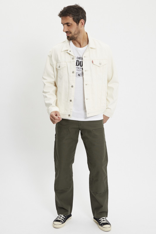 Veste trucker beige clair homme