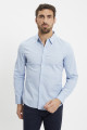 Chemise battery housemark slim bleu chambray