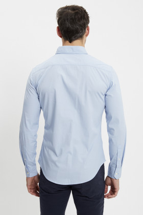 Chemise slim bleu chambray