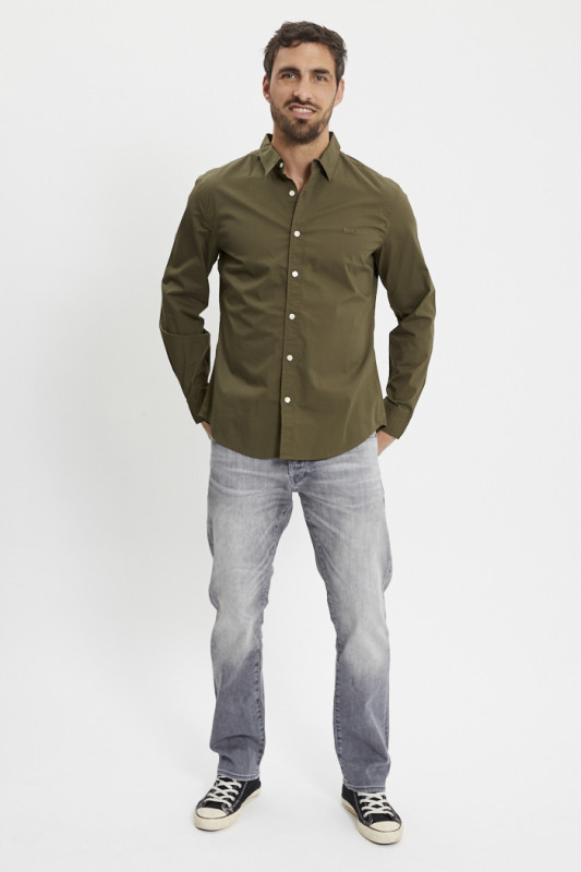 Chemise slim Battery Housemark kaki homme