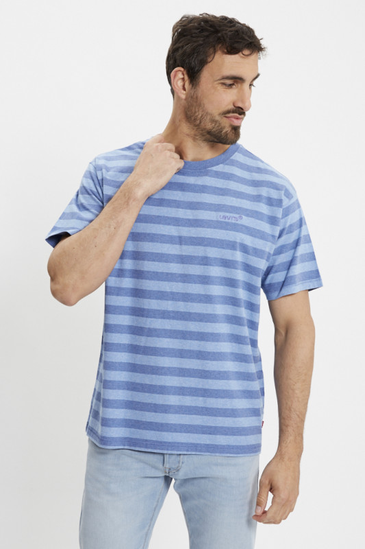 T-shirt vintage à rayures bleues levi's