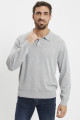 Polo classique manches longues gris