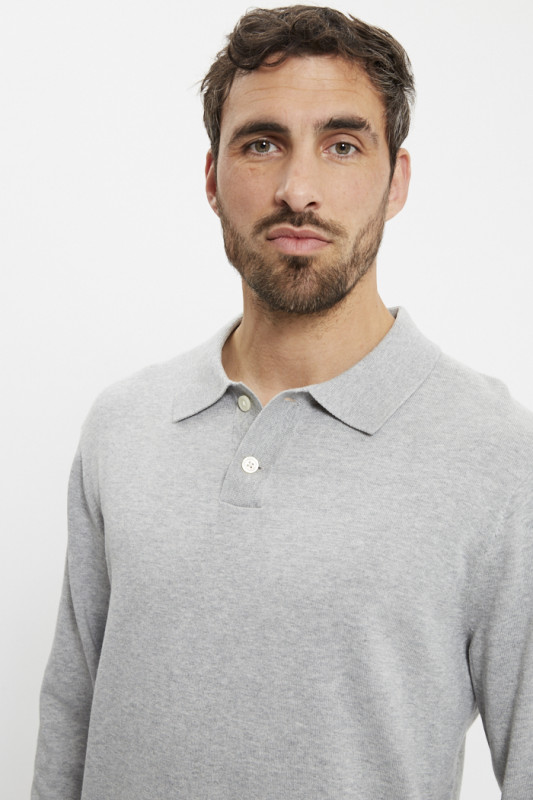 Polo classique manches longues gris levi's homme