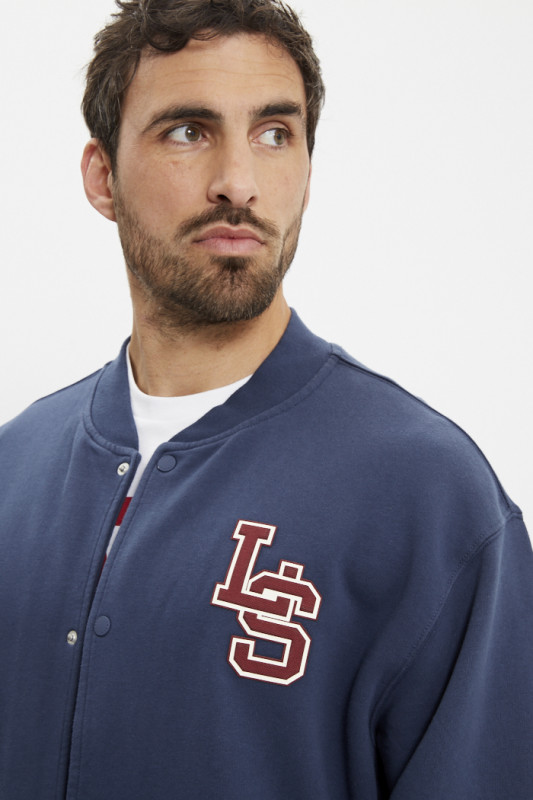 Bomber cardigan bleu marine homme levi's