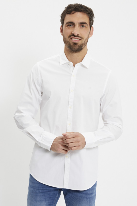 Chemise blanche coton mélangé homme