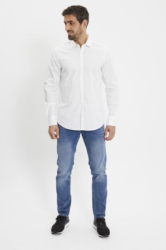 Chemise blanche coton mélangé homme Replay